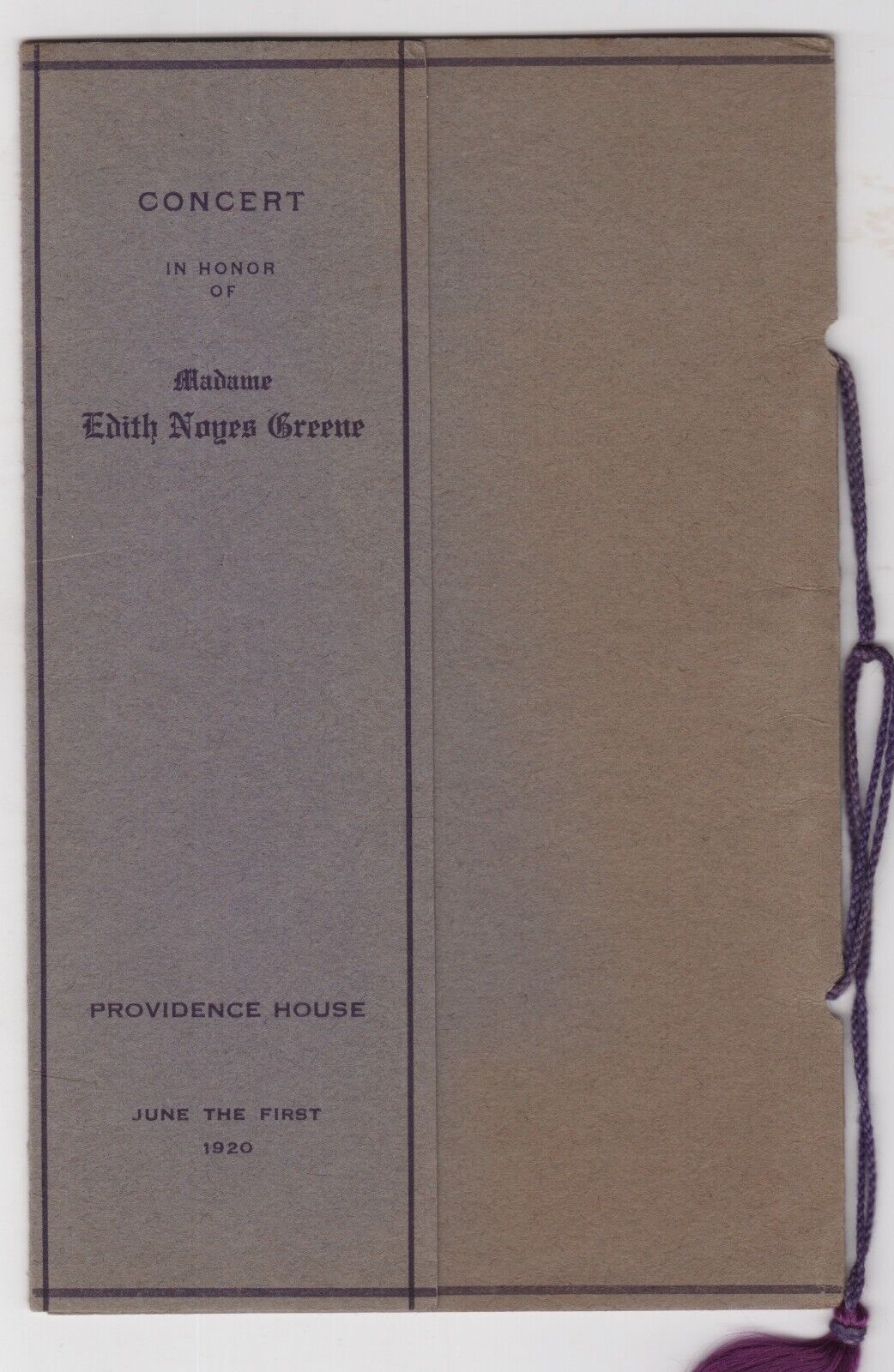 Edith Noyes Greene Boston Opera Composer Pianist Antique Concert Program 1920