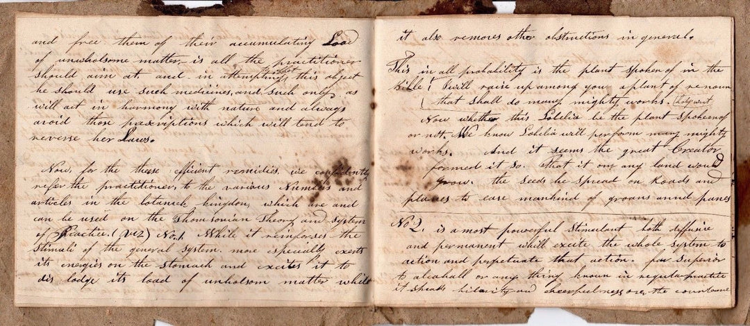 Samuel Thomson Herbalist Thomsonian System Alternative Medicine Antique Notebook