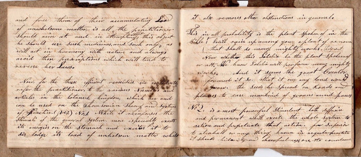 Samuel Thomson Herbalist Thomsonian System Alternative Medicine Antique Notebook