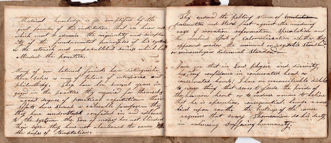 Samuel Thomson Herbalist Thomsonian System Alternative Medicine Antique Notebook