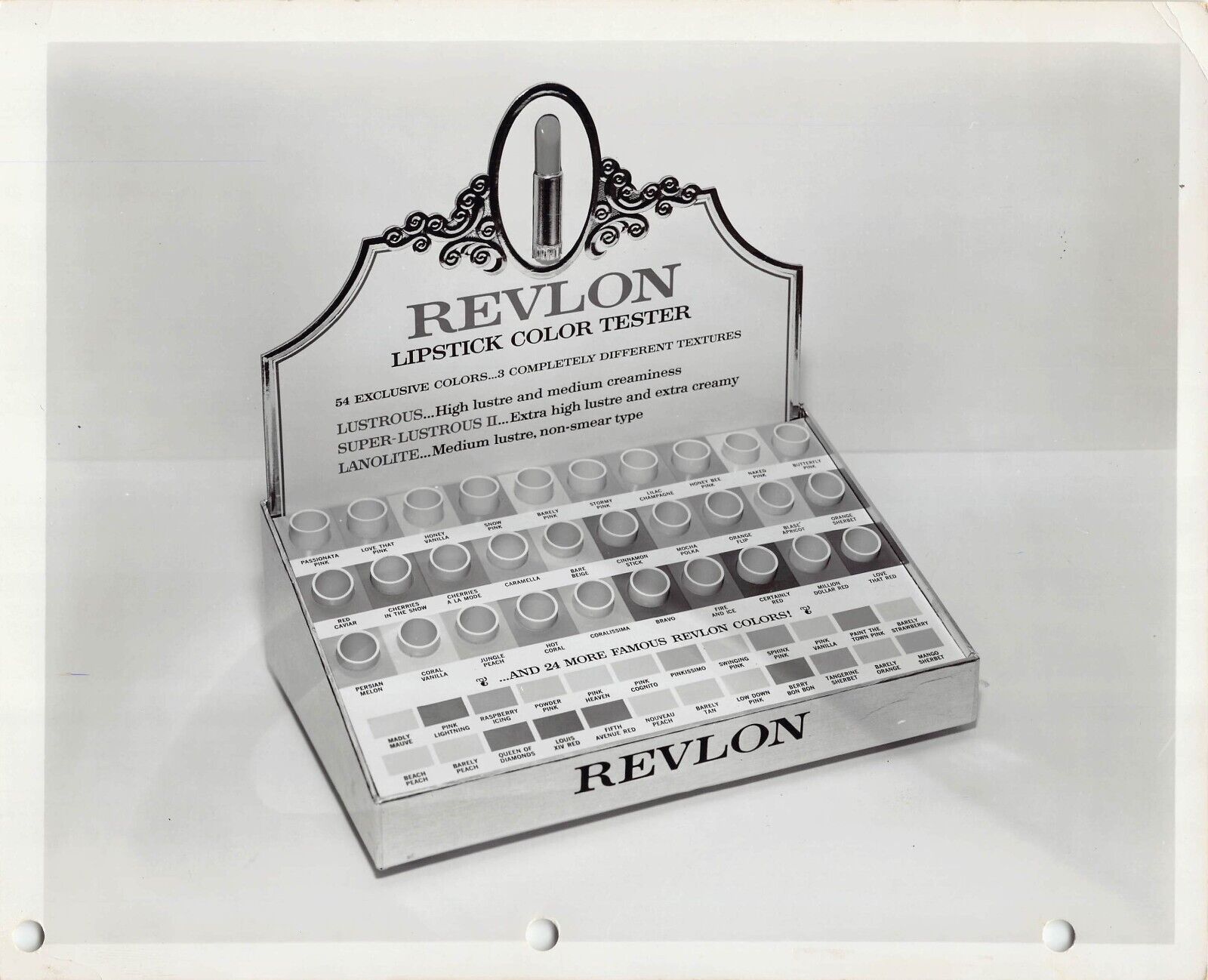 Revlon Makeup Color Test Vintage Fashion Store Display Advertising Photo 1950s