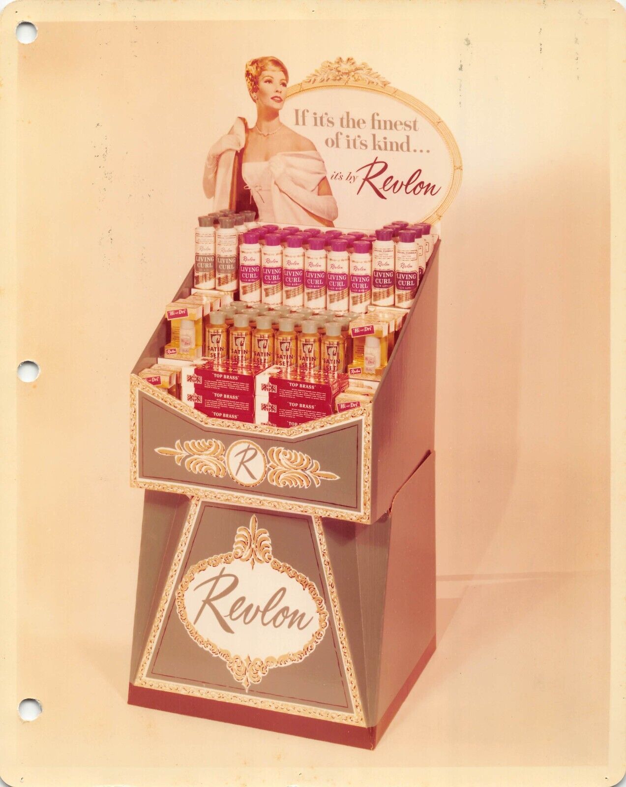 Revlon Hair Curl Products Vintage Fashion Store Display Advertising Photo 1960s