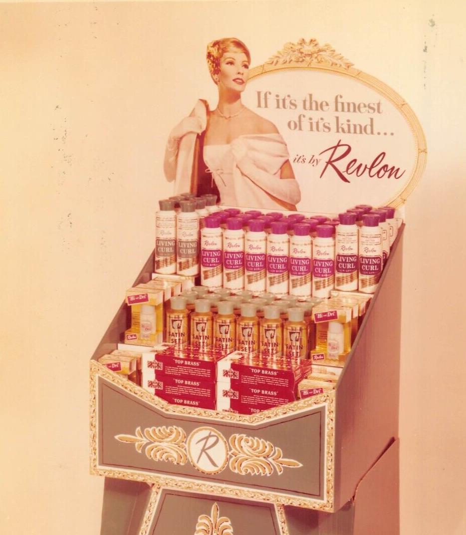 Revlon Hair Curl Products Vintage Fashion Store Display Advertising Photo 1960s