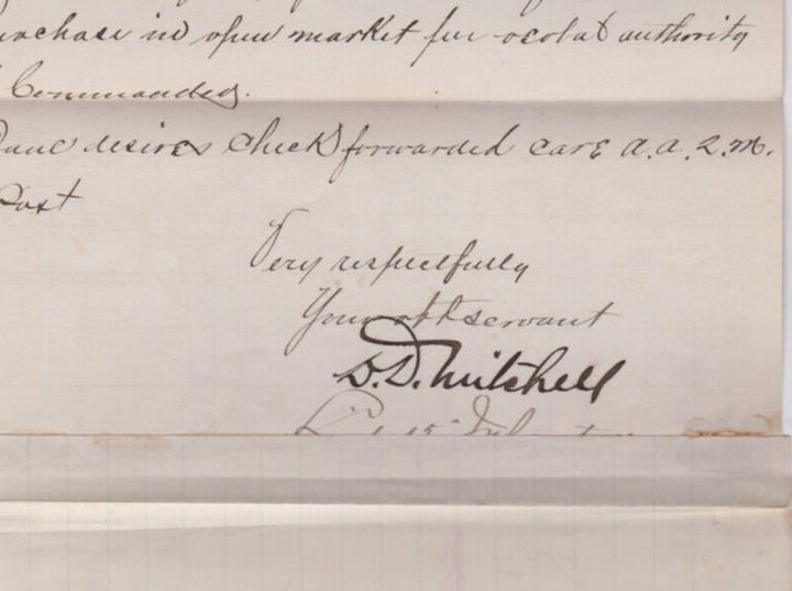 David D. Mitchell New Mexico Indian Affairs Doniphan Expedition Autograph Signed