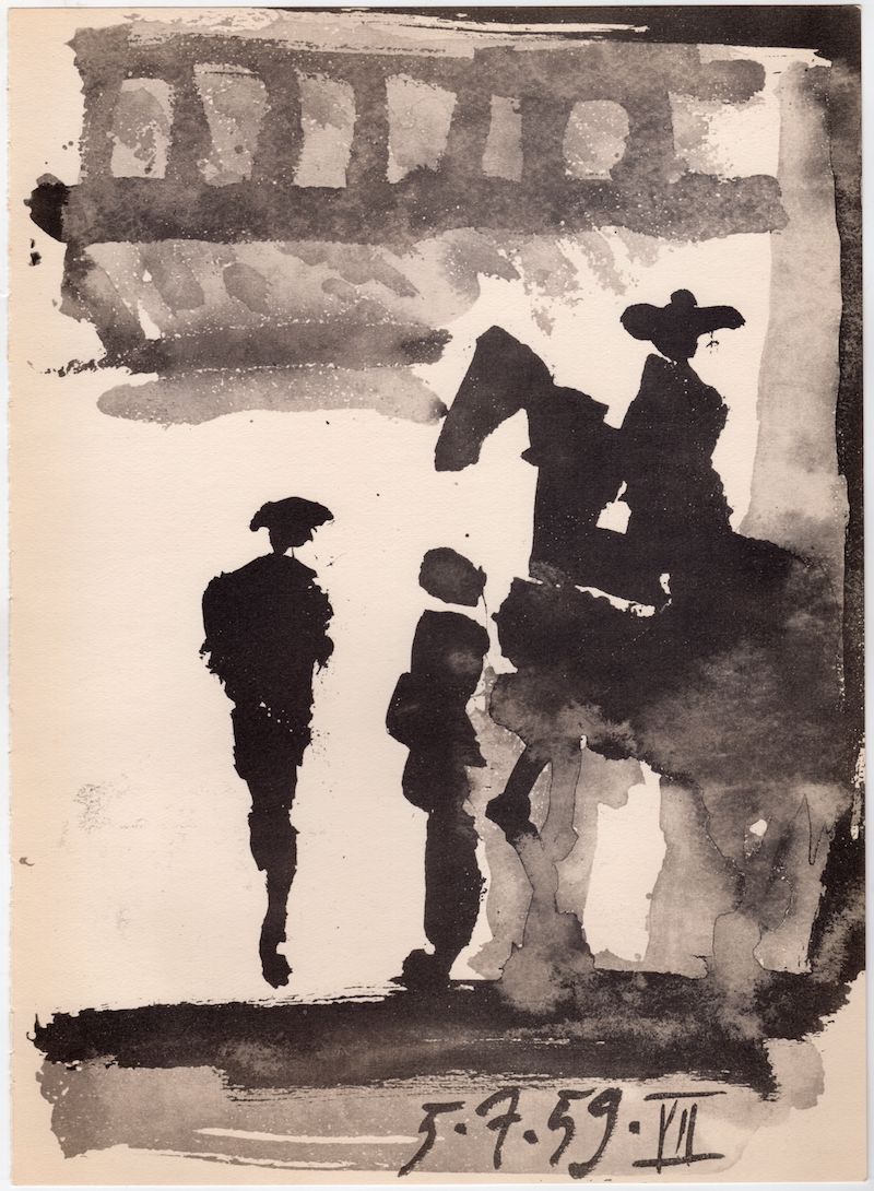 Pablo Picasso Toros y Toreros Bull Fighting Scene Large Vintage Art Print 1961