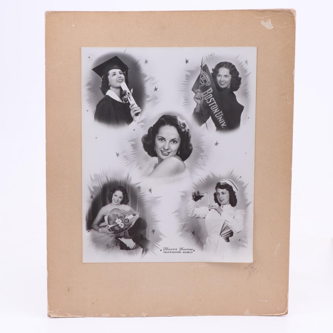 Boston Fashion Model Large Vintage 1950s Headshot Photo Collage by Aldo