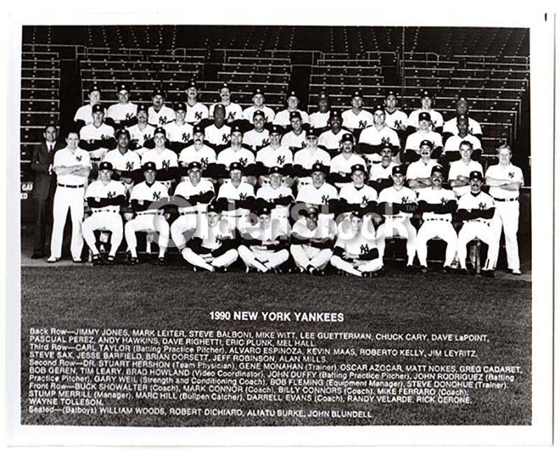 1990 New York Yankees Baseball Team Players Coaches & Staff Promo Photo