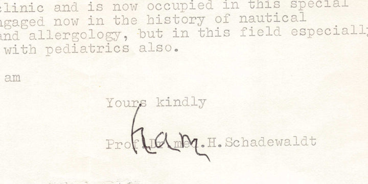 Hans Schadewaldt German Mycology Scientist Autograph Signed Letter 1971