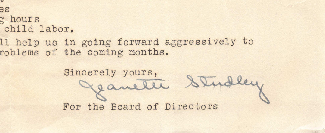 Connecticut Consumers' League Antique NRA Workers Women's Rights Letter 1935