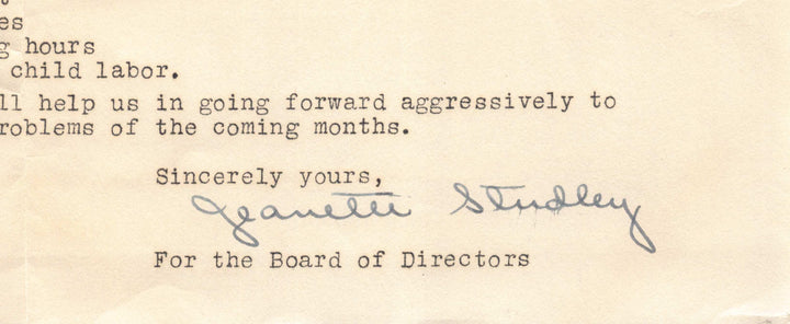Connecticut Consumers' League Antique NRA Workers Women's Rights Letter 1935