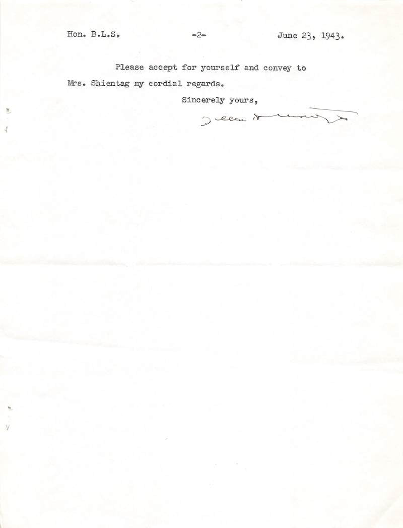 Gilbert Holland Montague FDR Law Professor Autograph Signed Legal Letter 1943