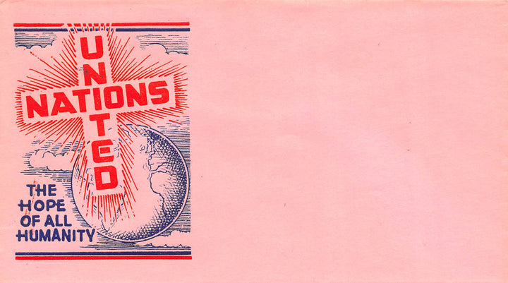 United Nations Hope of Humanity Vintage WWII Political Art Postal Mail Cover