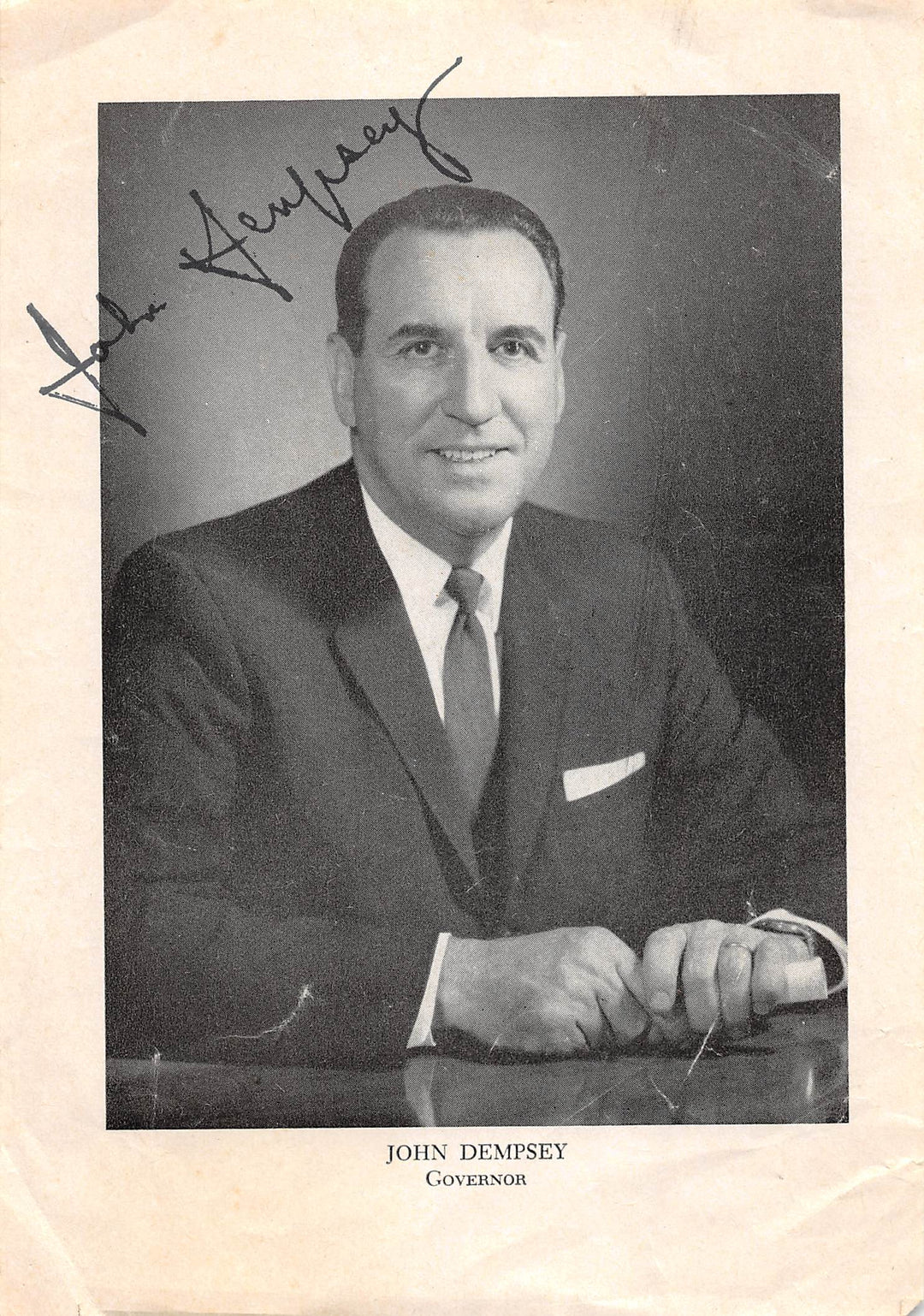 John Dempsey Connecticut Governor Original Autograph Signed Photo Print