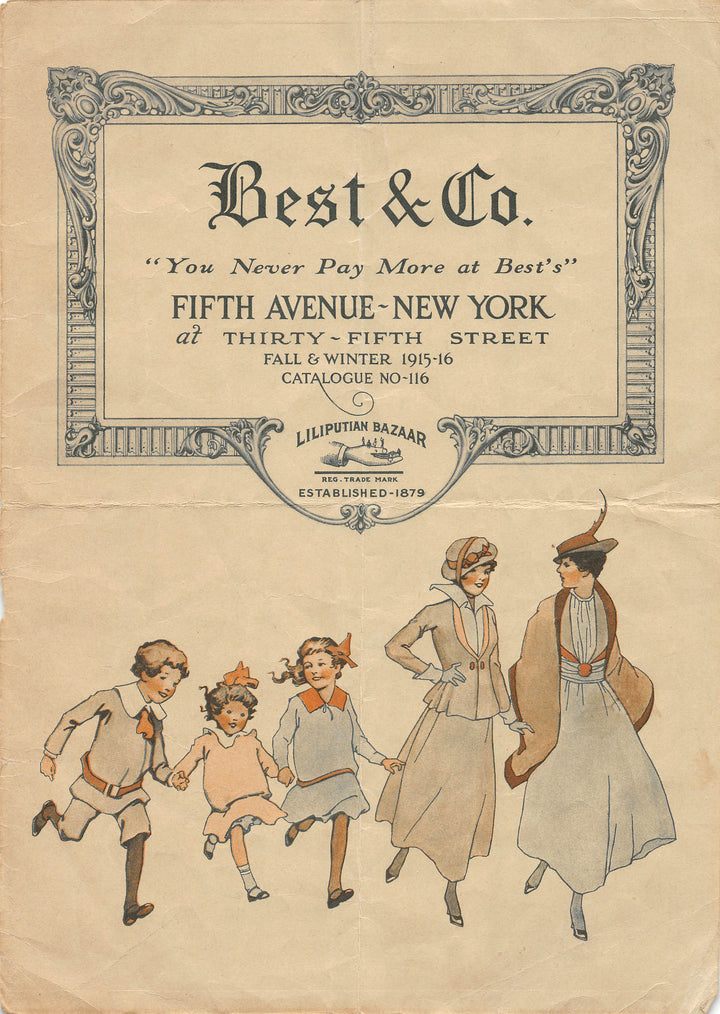Liliputian Bazaar Best & Company Children's Clothing Antique Graphic Advertising Flyer