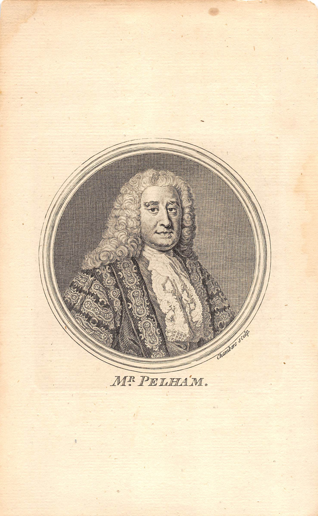 Thomas Pelham Holles Duke of Newcastle British Politician Antique Engraving Prin