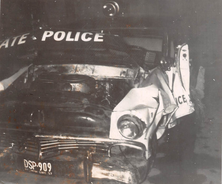 New York State Police Cruiser Traffic Accident Vintage 1940s Law Enforcement Photos