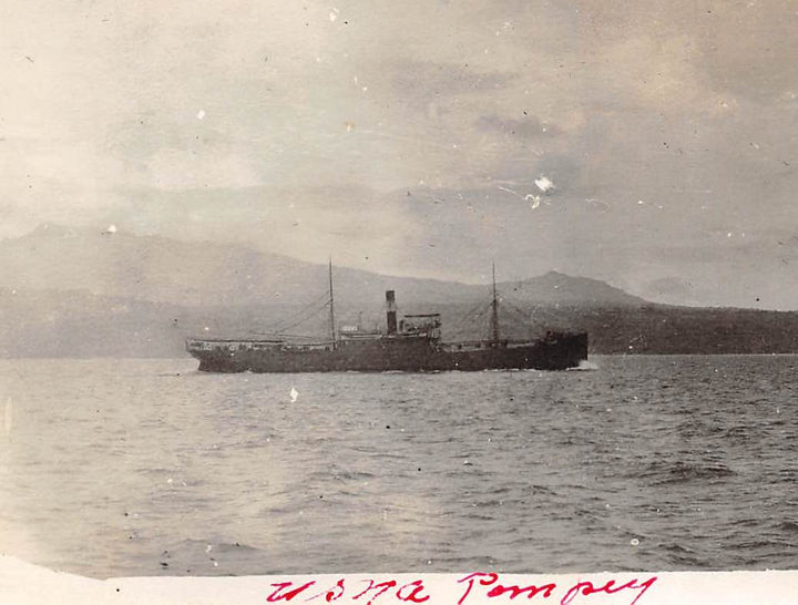 USS Pompey United States Navy Ship Asiatic Fleet Antique Snapshot Photo