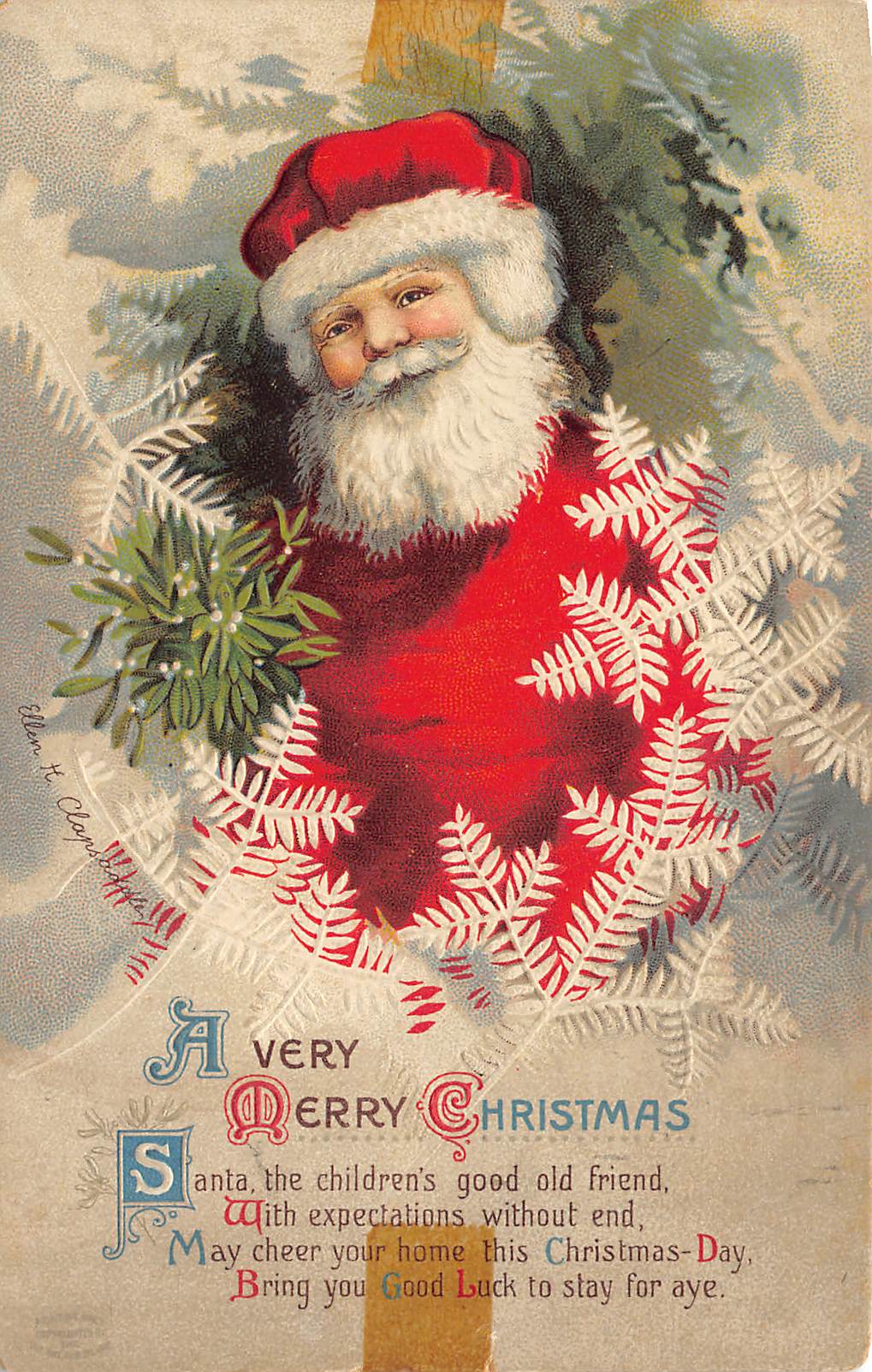 Santa Claus International Art Antique Postcard Signed by Theatre Actor