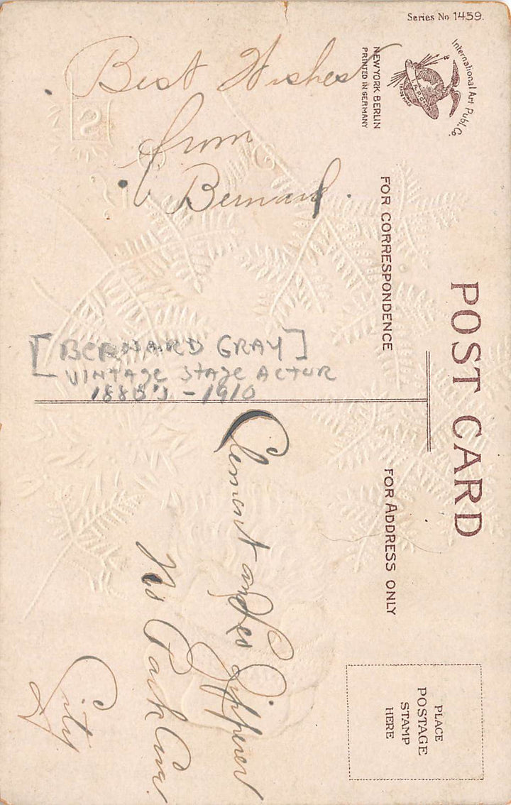 Santa Claus International Art Antique Postcard Signed by Theatre Actor