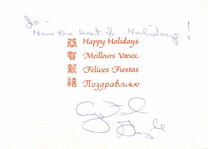 Crystal Gayle Country Music Singer Autograph Signed Christmas Card