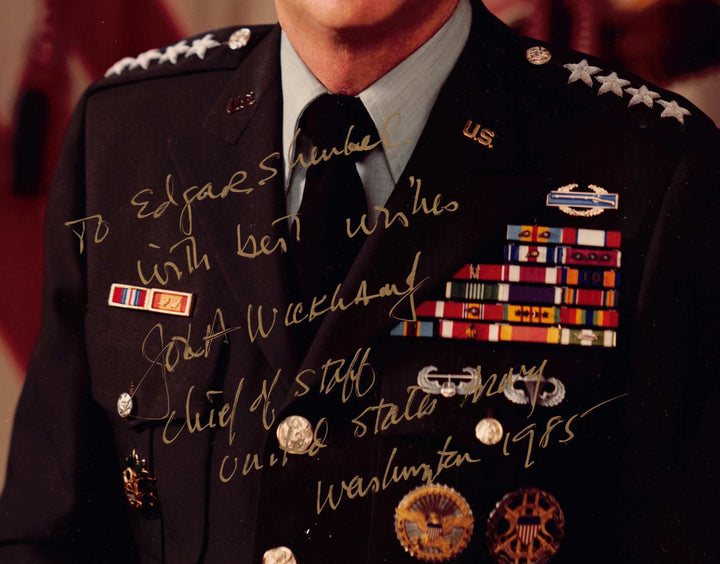 General John Wickham US Army Chief of Staff Original Autograph Signed Photo