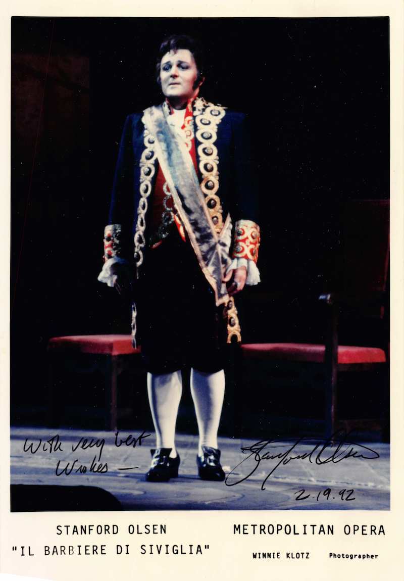 Stanford Olsen Metropolitan Opera Singer Original Autograph Signed Photo
