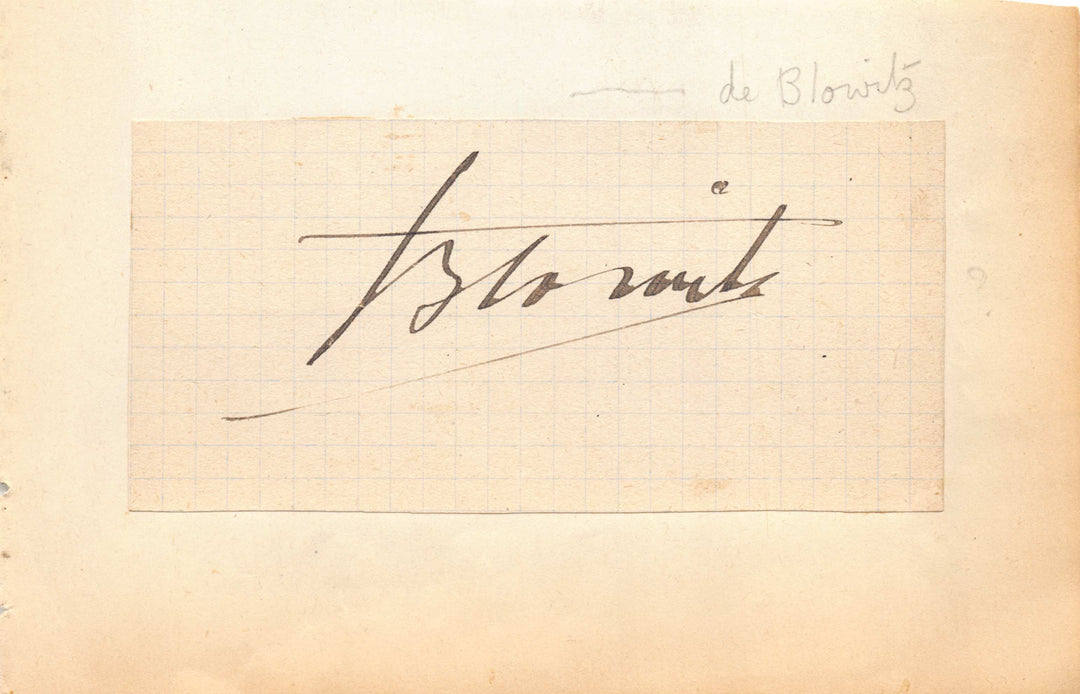 Henri Blowitz Jewish Bohemian Journalist Author Antique Autograph Signature