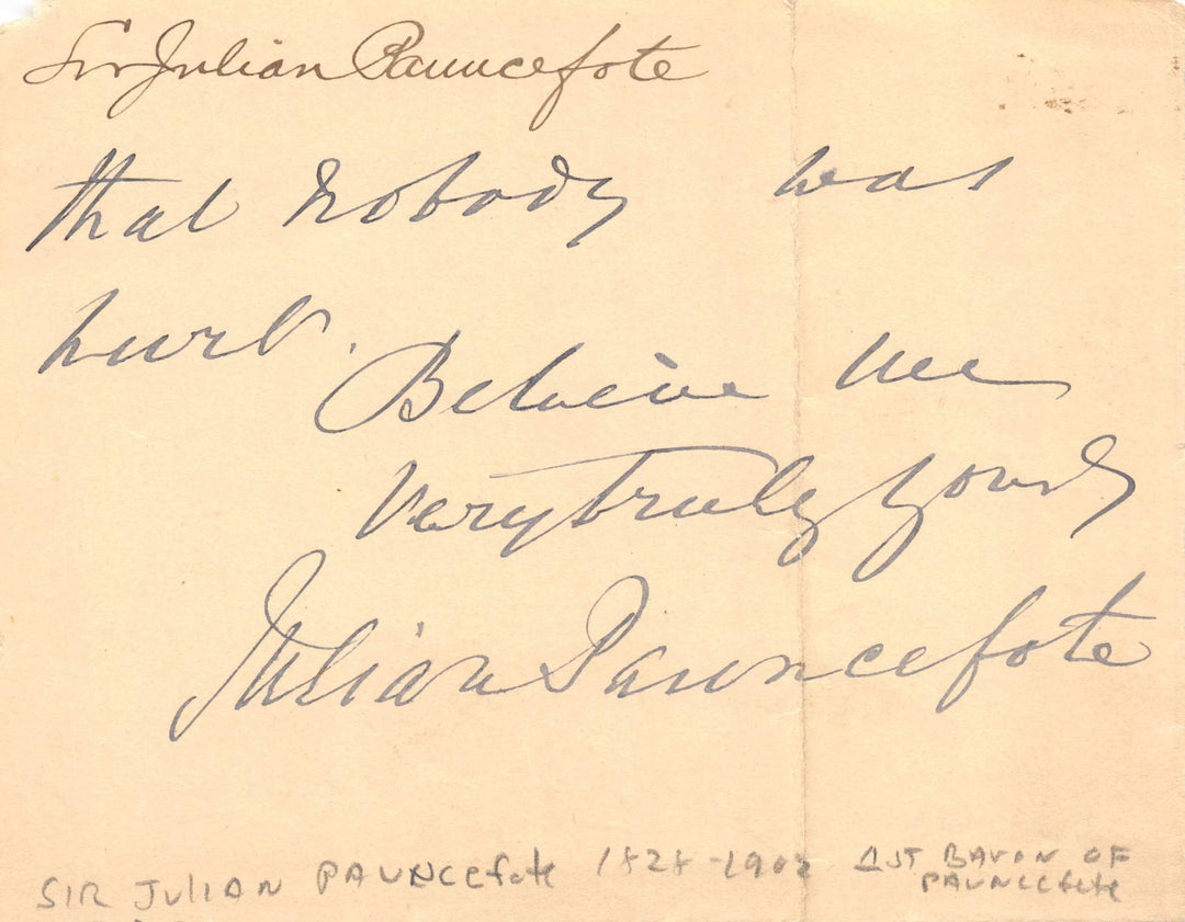 Sir Julian Pauncefote British US Panama Canal Diplomat Autograph Signature