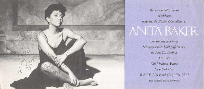 Anita Baker R&B Soul Music Singer Autograph Signed Album Debut Card