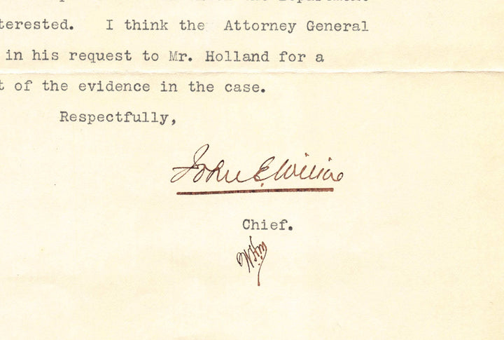 US Treasury Department Secret Service Signed Semple Counterfeiting Letter 1901