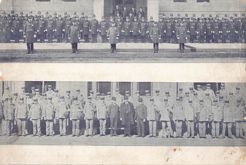 New York City Police Force Officers in Uniform Large Antique Photo Postcard