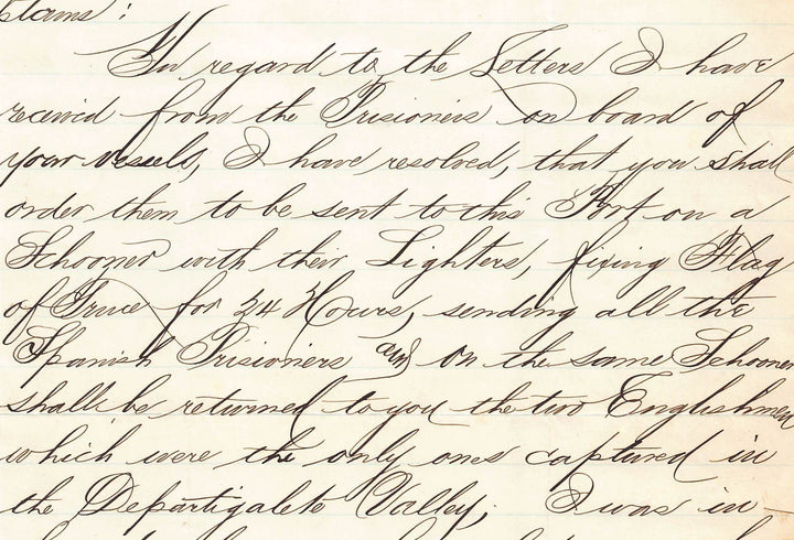 Geronimo Perez Aguilera Spanish Grand Admiral Antique Military Letter