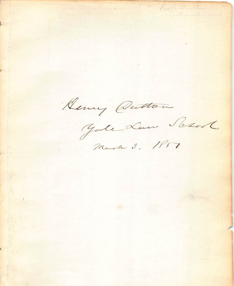 Henry Dutton 38th Governor of Connecticut Original Autograph Signature 1857