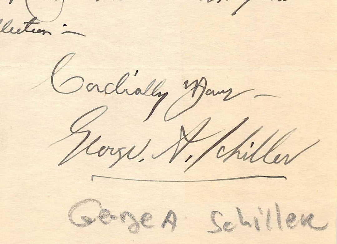 George Schiller Boston & Broadway Stage Actor Autograph Signed Letter 1924