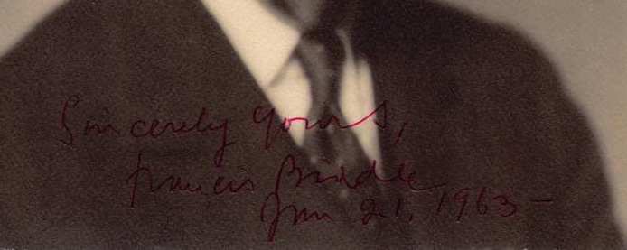 Francis Biddle Attorney General Nuremberg Trials Vintage Autograph Signed Photo