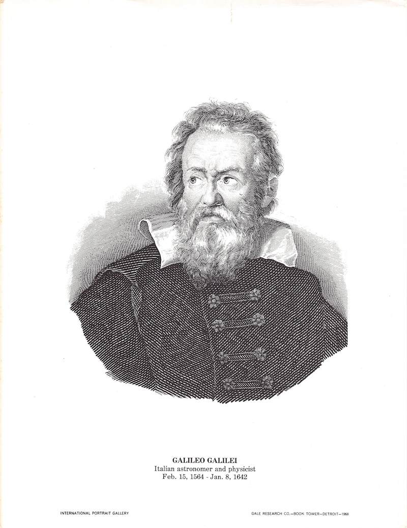 Galileo Galilei Italian Astronomer Scientist Vintage Portrait Gallery Print