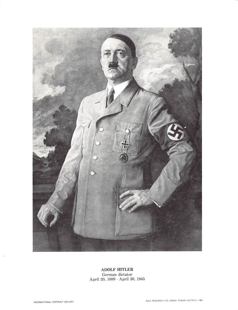 German Dictator Adolf Hitler Vintage 1960s Educational Poster Print