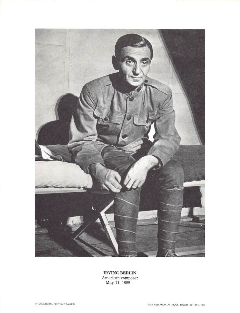 Irving Berlin American Music Composer Vintage Portrait Gallery Print