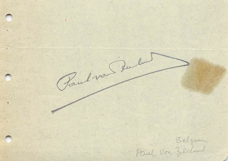 Paul van Zeeland Belgian Prime Minister Politician Autograph Signature