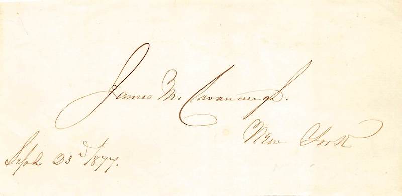James Cavanaugh Early Montana Minnesota Politician Autograph Signature 1877