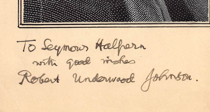 Robert Underwood Johnson League of Nations Diplomat Autograph Signed Print