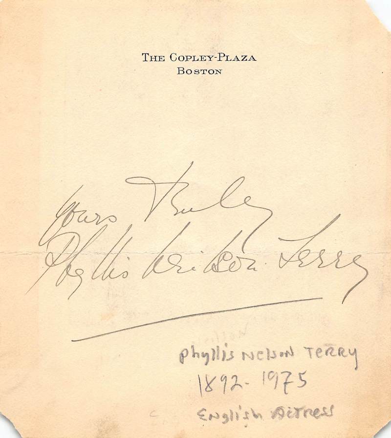 Phyllis Neilson-Terry British Film & Stage Actress Original Autograph Signature