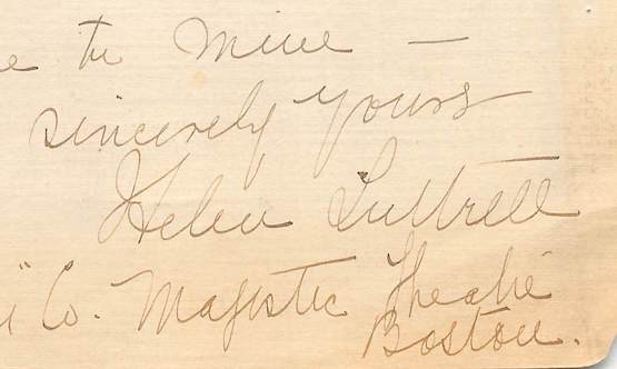 Helen Luttrell Early Broadway Stage Actress Autograph Signed Letter