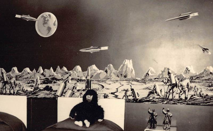 Fantastic Space Themed Science Fiction Kids Room Vintage Design Photo