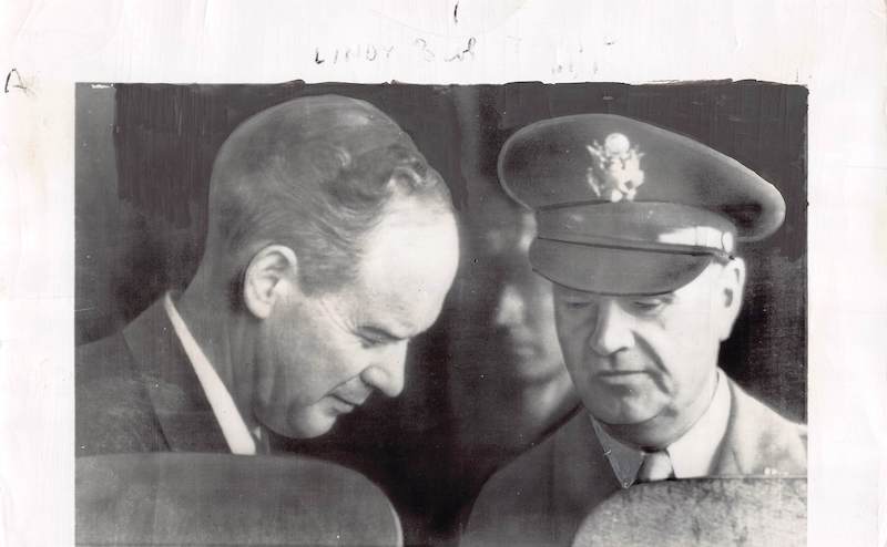 Charles Lindbergh with General Handy Vintage German News Press Photo