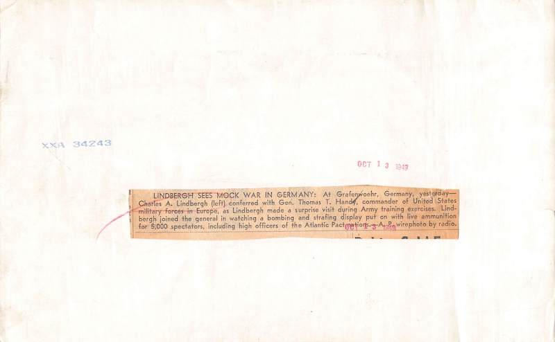 Charles Lindbergh with General Handy Vintage German News Press Photo