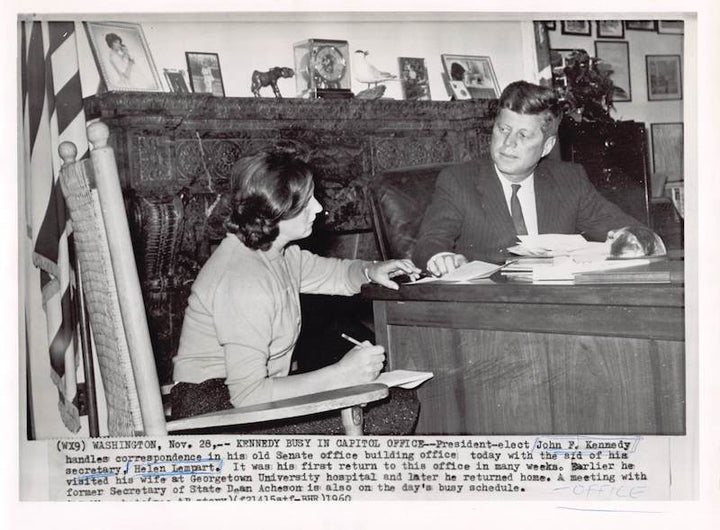President Elect John F Kennedy JFK and Helen Lempart Vintage Political Press Photo