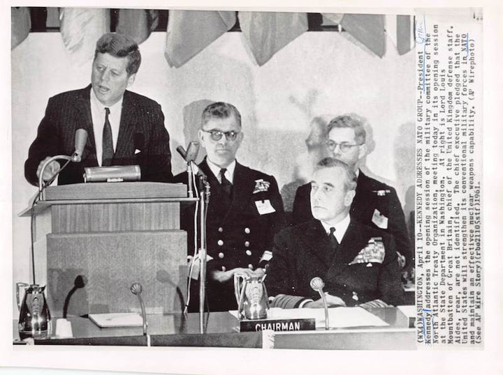 President John F Kennedy JFK NATO Alliance Speech Vintage Political Press Photo
