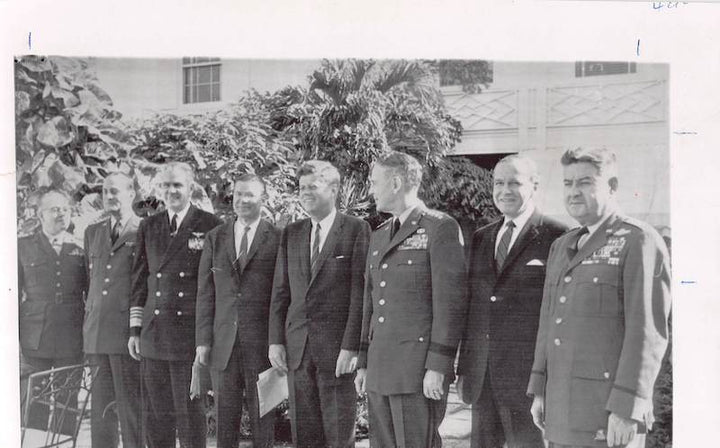 President John F Kennedy JFK Palm Beach Meeting Vintage Political Press Photo 1962