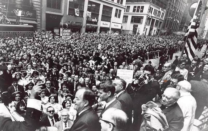 Bobby Kennedy and Hubert Humphrey Vintage New York Campaign Photo